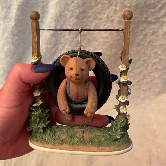 VERY RARE Bluebeary Hollow Bear on Tire Swing Figurine From 2000 by Cheri Lane - Picture 1 of 9